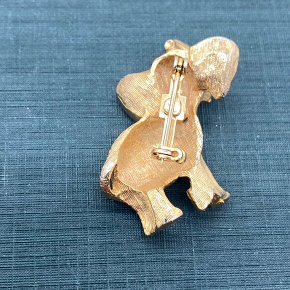 Vtg Gold-Tone Elephant Brooch Set Of 3 With Rhinestone Accents & Textured Design - Picture 5 of 9